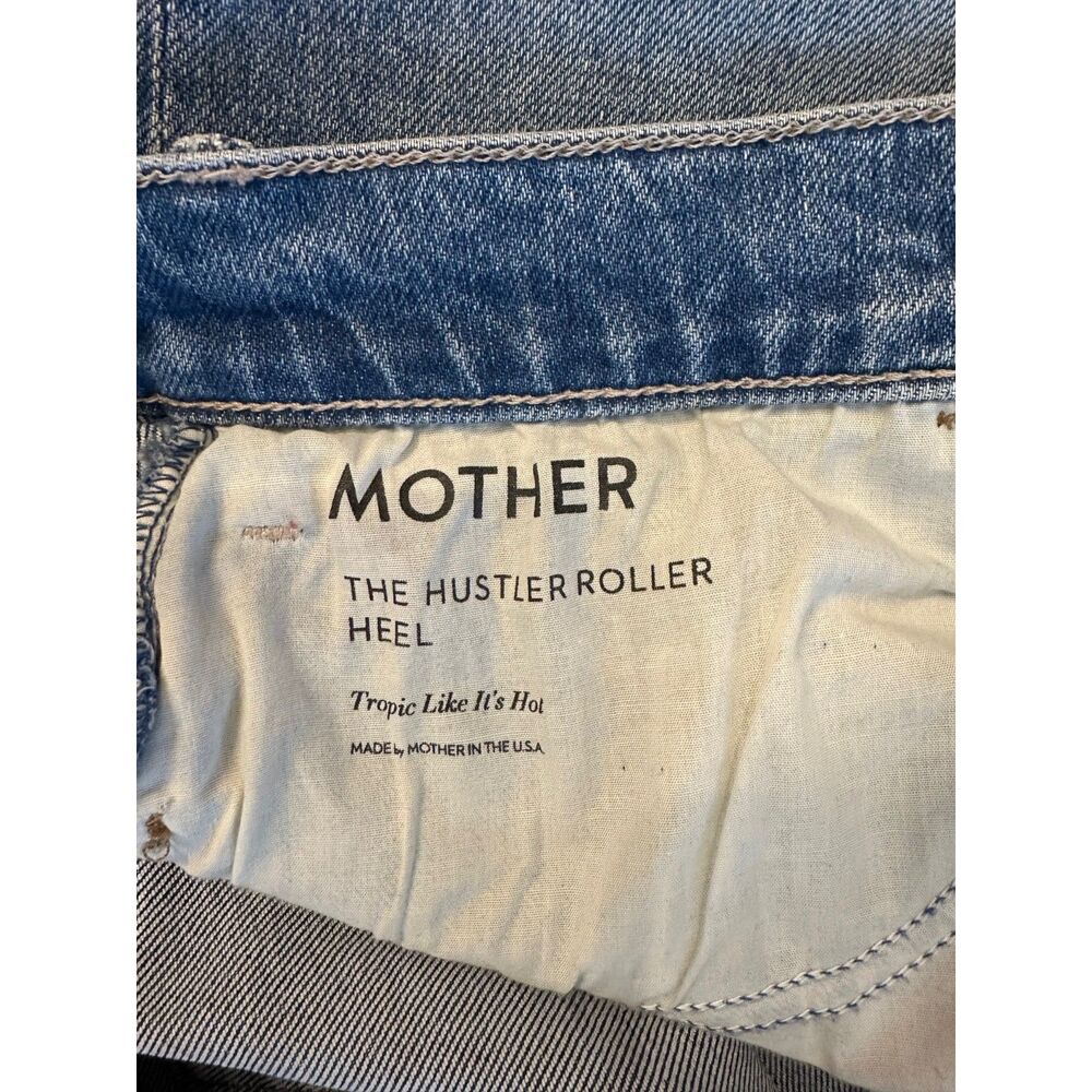MOTHER  The Hustler Roller Heel High Waist Flare Jeans Tropic Like It's Hot 34 - Picture 6 of 10